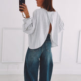 DELMA GREY OPEN BACK SWEATER