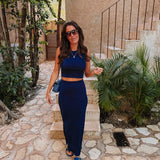 ANTONIA DARK BLUE TWO-PIECE SET