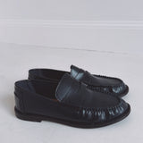 DARK BLUE LEATHER LOAFERS