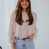 ARIANA LIGHT PINK LACE BLOUSE