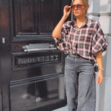 NORAH BLACK CHECKERED BLOUSE
