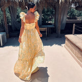 ESMANUR YELLOW FLOWER DRESS
