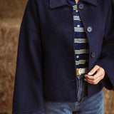 DUSTINE DARK BLUE AUTUMN COAT