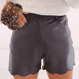 PAULINE BROWN LEATHER SHORT