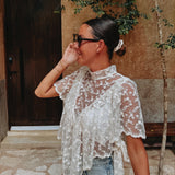 PRE-ORDER MAGDALENA ECRU FLOWER BLOUSE