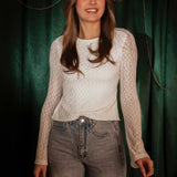 AURORA ECRU FLOWER BLOUSE