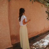 SIHAM LIGHT YELLOW WIDE LEG PANTS