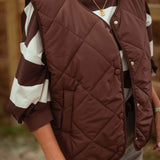 ELVINA BROWN SLEEVELESS JACKET