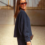 ROSALIND DARK BLUE KNITTED TWO-PIECE SET