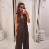 VACAY MODE BROWN TWO-PIECE SET