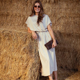 EL BOUDRIA BEIGE BRAID DRESS