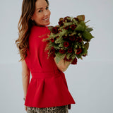 CRUSH CLUB RED SLEEVELESS BLAZER