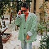 VIVA FRIDA MINT STRIPED BLAZER