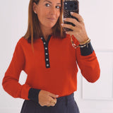 KENZIE RED POLO SWEATER