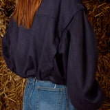 OAKLYN DARK BLUE SUEDE JACKET