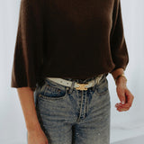 JOLIEN BROWN SPRING SWEATER