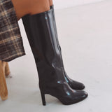 SHILOH BROWN SHINY LEATHER BOOTS