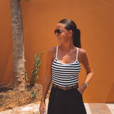 GARAZI WHITE/BLACK STRIPED BODY