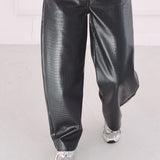 KATE BLACK CROCODILE LEATHER PANTS
