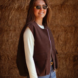 WESTIN BROWN SLEEVELESS JACKET