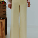 LIGHT YELLOW WIDE LEG JEANS 9139-8