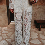 GUADALUPE ECRU CROCHET PANTS
