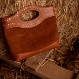 MAYFLOWER CAMEL SUEDE STUDS BAG