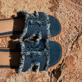 DRIFT AWAY DARK BLUE DENIM SLIPPERS