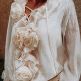 CORALIA ECRU FLOWER DRESS