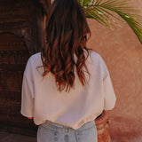 SOLSTICE LIGHT BEIGE CROPPED T-SHIRT