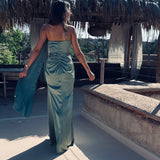 MUNIRA SAGE ONE SHOULDER DRESS