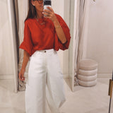 NELIA WHITE BALLOON PANTS