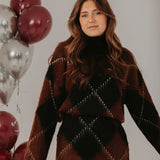 STAY COSY BROWN ARGYLE SKIRT