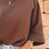 ROMERO BROWN TETRA BLOUSE