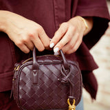 AUSTIN BURGUNDY WOVEN BAG