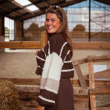 POSEY BROWN STRIPED SWEATER