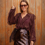 CLARA BROWN SEQUIN SKIRT