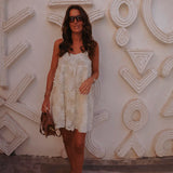 BOUJDOUR ECRU FLOWER DRESS