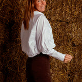 PRUDENCE WHITE BUTTON BLOUSE