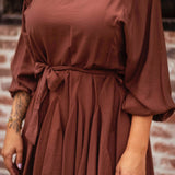 ZINNIA BROWN FALL DRESS