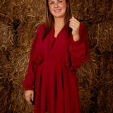 ELSHA BORDEAUX DRESS