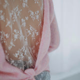 FRANCESCA SOFT PINK LACE KNIT SWEATER