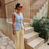 ZAPATA LIGHT BLUE DENIM BUTTON BLOUSE