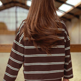 TATUM BROWN STRIPED LONGSLEEVE SHIRT