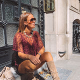 MARNIE BORDEAUX LACE BLOUSE