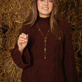 AVERY BROWN CABLE KNIT SWEATER