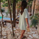 ENSENADA LIGHT MINT GREEN DENIM DRESS