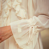 THELMA ECRU RUFFLE DRESS