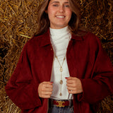 AGATHA BORDEAUX SUEDE JACKET