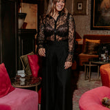 HOLIDAY CHEER BLACK LACE BLOUSE